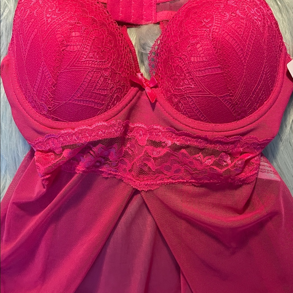 Flora Nikrooz Pink Lace Intimate Set